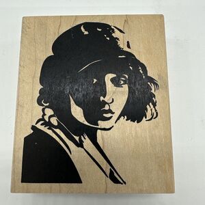 1940s Woman Bowler Hat Stamp Francisco Rubber Stamp Vintage 1998